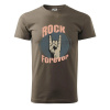 Rock forever ruka - Klasické pánske tričko vyššej gramáže - XS ( Army )