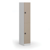 Šatníková skrinka s úložnými boxmi, 2 boxy, 1850 x 300 x 500 mm, kódový zámok, béžové dvere