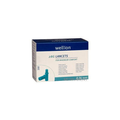 Wellion LANCETS 28G Lanceta sterilná priemer 0,36 mm 200 ks