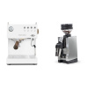Ascaso Steel UNO PID, White&Wood + Eureka Mignon Zero 65 All Purpose, CR chrome