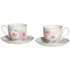 Home Elements Sada 2 kusov porcelánových hrnčekov 270 ml s podšálkami, Ruža