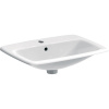 GEBERIT Selnova Square zápustné umývadlo s otvorom, s prepadom, 600 x 450 mm, biela, 500.307.01.7