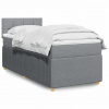 Box spring postel s matrací světle šedá 80 x 200 cm textil Šedá 3289583