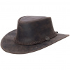 Klobúk kožený Barmah Bushie Stringer - hnedý, M