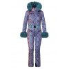 Dámska kombinéza Goldbergh Zafira Ski Suit Faux Border Snake Turchese