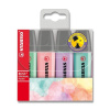 Zvýrazňovače, 4 farby, STABILO BOSS Original Pastel