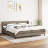 vidaXL Boxspring posteľ s matracom sivohnedý 200x200 cm látka - Šedohnedá - 8989-150757