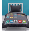 DETEXPOL Prehoz na posteľ Telefon grey Polyester, 170/210 cm