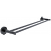 Nimco Držiak na uteráky dvojitý 66 cm nehrdzavejúca oceľ – bez vŕtania Unix čierna UNC-13061D-90