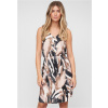 Dress with buttons and knot details abstract print M