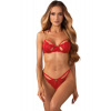 Obsessive Sexy komplet Matildea - otvorený klin Červená 2XL/3XL