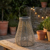 Solárny lampáš MONDEX SOKKE 11,5 × 21 × 29/41 cm sivý