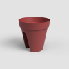 Květináč CAPRI, na zábradlí, 30cm, plast, červená|DARK RED|Artevasi