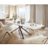 Jedálenský stôl Edge 300x100cm Laminam® keramický biely podstavec kríž