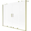 Mexen Velar Duo, 2-krídlová vaňová zástena s posuvnými dverami 170 x 150 cm, námraza, zlatý matný profil, 896-170-000-32-55