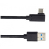 PREMIUMCORD Kabel USB typ C/M zahnutý konektor 90° - USB 3.0 A/M, 50cm ku31cz05bk