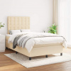 vidaXL Boxspring posteľ s matracom krémový 120x200 cm látka