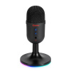 Marvo, herný/streamovací mikrofón, MIC-06, čierny, RGB podsvietenie, vstup pre slúchadlá