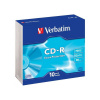 Verbatim CD-R, 43415, DataLife, 10-pack, 700MB, Extra Protection, 52x, 80min., 12cm, slim box, Standard