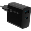 Univerzální USB nabíječka Natec RIBERA GaN 65W, 1X USB-A, 1X USB-C, Černá NUC-2145