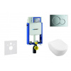 Geberit Kombifix - Modul na závesné WC s tlačidlom Sigma01, lesklý chróm + Villeroy Boch - WC a doska, DirectFlush, SoftClose, CeramicPlus 110.302.00.5 NI2