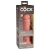 King Cock Elite 8 - prísavkový vibrátor (20 cm) - prírodný