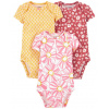 CARTER'S Body krátky rukáv Pinkyellow dievča LBB 3ks NB/ veľ. 56