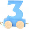 Vagónek dřevěné vláčkodráhy - barevné číslice - číslo 3 small foot