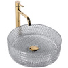 Rea Cristal, sklenené umývadlo na dosku 355 x 355 x 115 mm, dymové sklo, REA-U9615