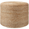 tectake 405634 ručne vyrobený taburet banno cylinder z juty okrúhly, boho štýl - béžová