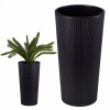 Kvetináč HowHomely okrúhly čierny 57 cm x 30 cm plast