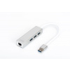 DIGITUS USB 3.0 HUB, 3 porty a Gigabit LAN adaptér 3xUSB A / F, 1xUSB A / M, 1xRJ45 LAN, Win / Mac OS DA-70250-1 Digitus