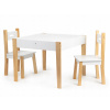 Detský stolík s 2 stoličkami Ecotoys OT143 62x61x49 cm biely