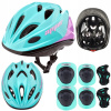 Cyklistická Prilba Nastaviteľná + Sada Chráničov na Kolieskové Korčule, Bicykel, Skateboard M
