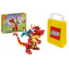 LEGO Creator 3 v 1 31145 Červený drak + papierová taška LEGO 6315786 žltá 24x8x18 cm (LEGO CREATOR 3v1 - Červený drak 31145 + PAPIEROVÁ TAŠKA LEGO)