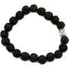 Rudraksha Mala Buddha Náramok - Tmavý
