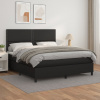 vidaXL Boxspring posteľ s matracom čierna 180x200 cm umelá koža - Čierna - 106275-206388