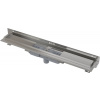 ALCAPLAST low odtokový žľab s okrajom pre perforovaný rošt, nastaviteľným límcom ku stene a zvislým odtokom, APZ1104 - 550 mm
