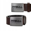 Opasok - Pit Bull West Coast Brone Brone, striebro - Unisex Product (Dámsky kožený pás pre nohavice čierne 3 cm)