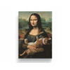 Obrázok Mona Lisa s mačkou -50x70 cm tlač na plátne (Obrázok Mona Lisa s mačkou -50x70 cm tlač na plátne)
