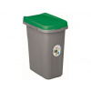 STEFANPLAST koš na tříděný odpad HOME ECO SYSTEM 15 l šedý, zelené víko