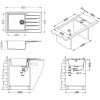 ALVEUS CZ CADIT 40 beton 81 + pop up sifon 860x500x198 mm