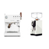 Ascaso Steel DUO PID PLUS, White&Wood + Eureka Mignon Perfetto, CR white
