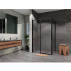 Sprchový kút Lusso Slim Black obdĺžnik otvárací 100x90 cm, číre sklo
