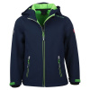 TrollKids Detská softshellová bunda Trollfjord Jacket navy/light green s reflexnými prvkami navy blue (161-120) 164