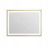 LED osvetlené zrkadlo 80x60 cm obdĺžnikové J127 v ráme z ružového zlata (LED osvetlené zrkadlo 80x60 cm obdĺžnikové J127 v ráme z ružového zlata)