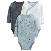 CARTERS CARTER'S Body dlhý rukáv Blue chlapec LBB 3ks PRE, veľ. 46