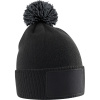 Beechfield Čepice s bambulí Snowstar B 443B, pletená, dětská COT53443Bt6699-black/graph UNI Černá/šedá graphite