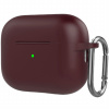 AppleKing silikónový ochranný obal s karabínou pre AirPods Pro 2 (2022) s konektorom Lightning - hnedý - možnosť vrátiť tovar ZADARMO do 30tich dní