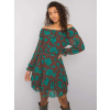 Hnedo-tyrkysové kvetované carmen šaty Briannon DHJ-SK-15015.56P-flower print ONE SIZE